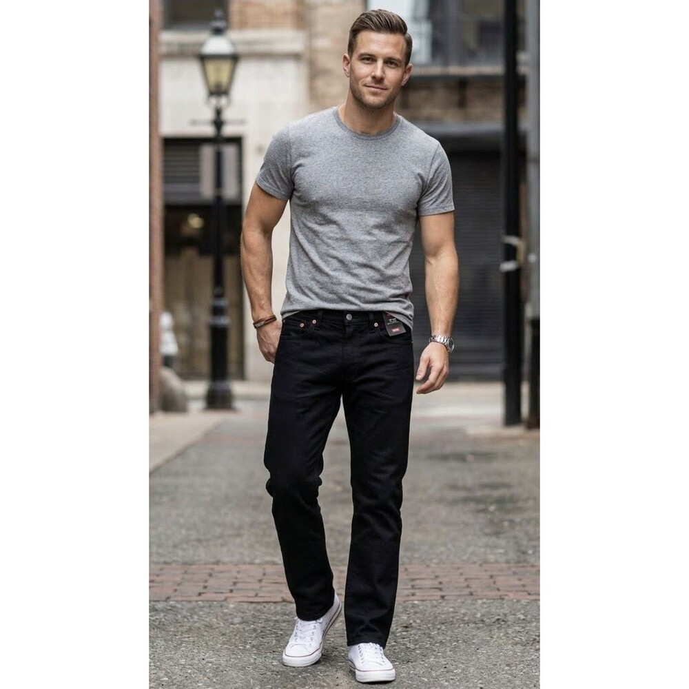 Levis Jeans Mens 40x32 511 Black Denim Regular Slim Relaxed Straight Leg NEW